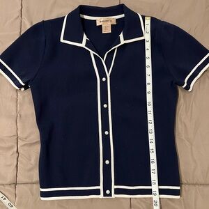 Bailey 44 Navy Top with White Accents